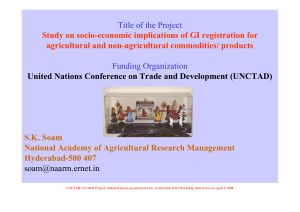 Title of the Project agricultural and non-agricultural commodities/ products