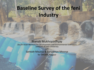 Baseline Survey of the feni Industry Pranab Mukhopadhyay Santosh Maurya &amp; Suryabhan Mourya