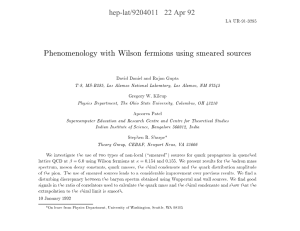 Phenomenology with Wilson fermions using smeared sources LA UR-91-3285