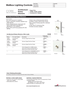 Wallbox Lighting Controls Architectural Rotary Dimmers