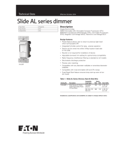 Slide AL series dimmer Technical Data Description