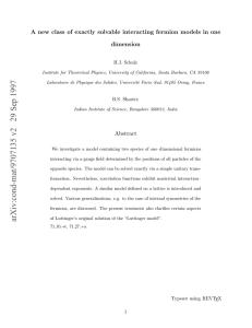 A new class of exactly solvable interacting fermion models in... dimension H.J. Schulz