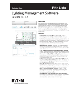 Lighting Management Software Release 4.12.4 Technical Data Overview