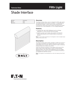 Shade Interface Technical Data Overview