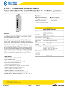 1050E-T 5-Port Basic Ethernet Switch Applications