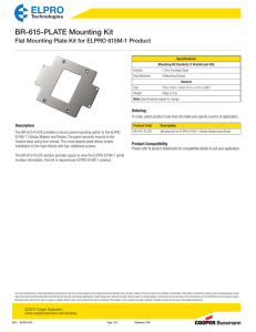 BR-615-PLATE Mounting Kit Flat Mounting Plate Kit for ELPRO 615M-1 Product