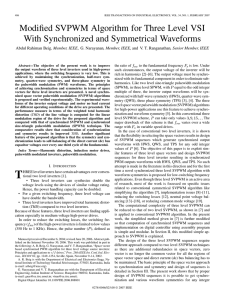 Modified SVPWM Algorithm for Three Level VSI , Member, IEEE