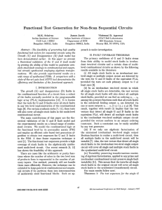 Functional Test  Generait ion Non-Scan Sequential Circuits for /