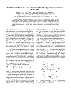 One-Dimensional Disordered Bosonic Hubbard Model: A Density-Matrix Renormalization Group Study Rahul Pandit,