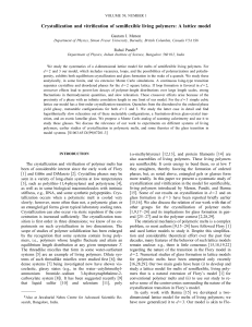 Crystallization and vitrification of semiflexible living polymers: A lattice model *