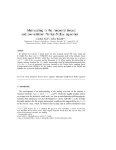 Multiscaling in the randomly forced and conventional Navier–Stokes equations Anirban Sain