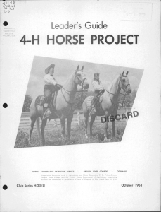4-H HORSE PROJECT f . Leader's Guide