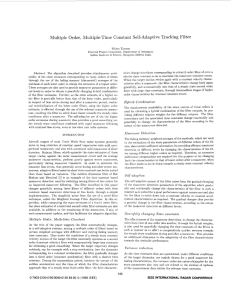 Multiple  Order, Multiple-Time  Constant  Self-Adaptive Tracking Filter