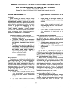 IMPROVING THE FEASIBILITY OF INCLUDING DEAF RESPONDENTS IN TELEPHONE SURVEYS