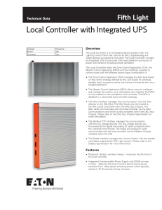 Local Controller with Integrated UPS Technical Data Overview