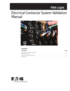 Electrical Contractor System Validation Manual Contents