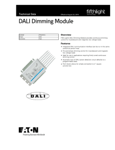 DALI Dimming Module Technical Data Overview