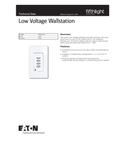 Low Voltage Wallstation Technical Data Overview