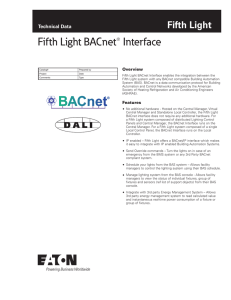 Fifth Light BACnet® Interface Technical Data Overview