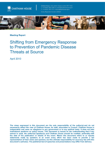 Shifting from Emergency Response to Prevention of Pandemic Disease Threats at Source
