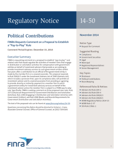 Regulatory Notice 14-50 Political Contributions November 2014