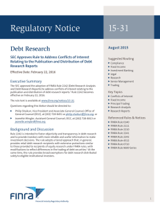 Regulatory Notice 15-31 Debt Research