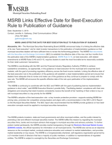 MSRB Links Effective Date for Best-Execution Rule to Publication of Guidance