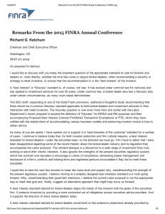 Remarks From the 2015 FINRA Annual Conference Richard G. Ketchum