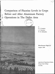 Comparison of Fluorine Levels in Crops Before and After Aluminum Factory 9O