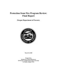 Protection from Fire Program Review: Final Report  Oregon Department of Forestry
