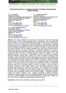 INTEGRATED SPATIAL PLANNING SUPPORT SYSTEMS FOR MANAGING URBAN SPRAWL H. S. SUDHIRA