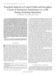 Transients Induced on Control Cables and Secondary During Switching Operations