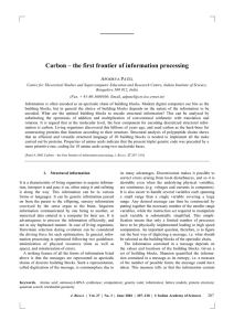 Carbon – the first frontier of information processing A P