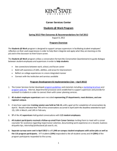 Career Services Center Students @ Work Program