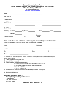Scholarship/Award Application Form Future Club Manager Scholarship