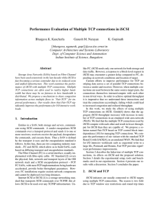 Performance Evaluation of Multiple TCP connections in iSCSI