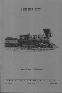 LANE COUNTY HISTORICAL SOCIETY JUNCTION CITY Lane County Historian Va1 XIV. No. 2