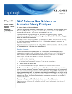 OAIC Releases New Guidance on Australian Privacy Principles