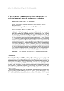 TCP with header checksum option for wireless links: An