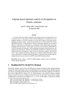 Adjoint based optimal control of dissipation in kinetic schemes Anil N