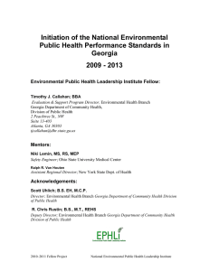 Initiation of the National Environmental Public Health Performance Standards in Georgia