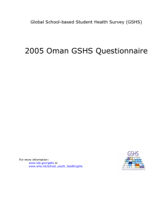 2005 Oman GSHS Questionnaire Global School-based Student Health Survey (GSHS)