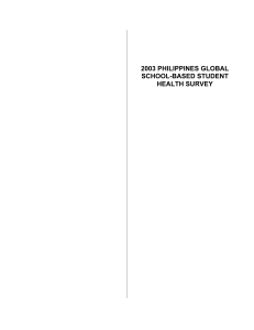 2003 PHILIPPINES GLOBAL SCHOOL-BASED STUDENT HEALTH SURVEY