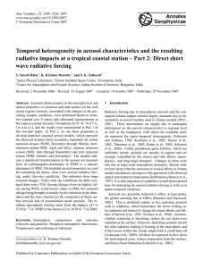 Temporal heterogeneity in aerosol characteristics and the resulting
