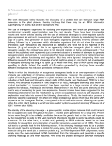 RNA-mediated signalling: a new information superhighway in plants?