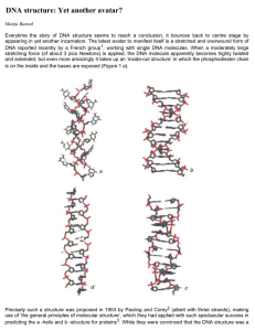 DNA structure: Yet another avatar?