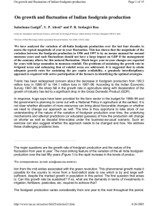 On growth and fluctuation of Indian foodgrain production Sulochana Gadgil