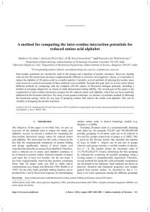 A method for computing the inter-residue interaction potentials for A L