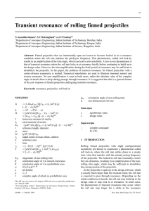 Transient resonance of rolling finned projectiles