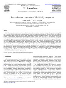 Processing and properties of Al–Li–SiC composites Ranjit Bauri , M.K. Surappa